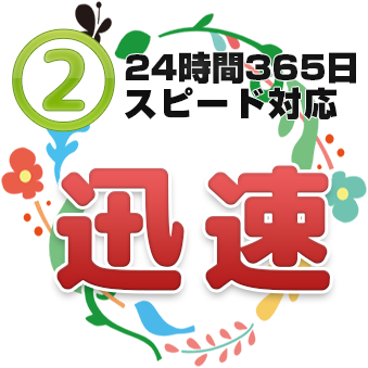 24時間365日スピード対応迅速